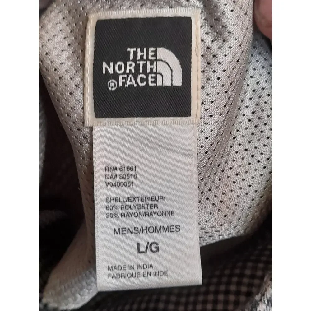 The North Face Men's Large Brown/Black Gingham Checked Button Front Casual Shirt